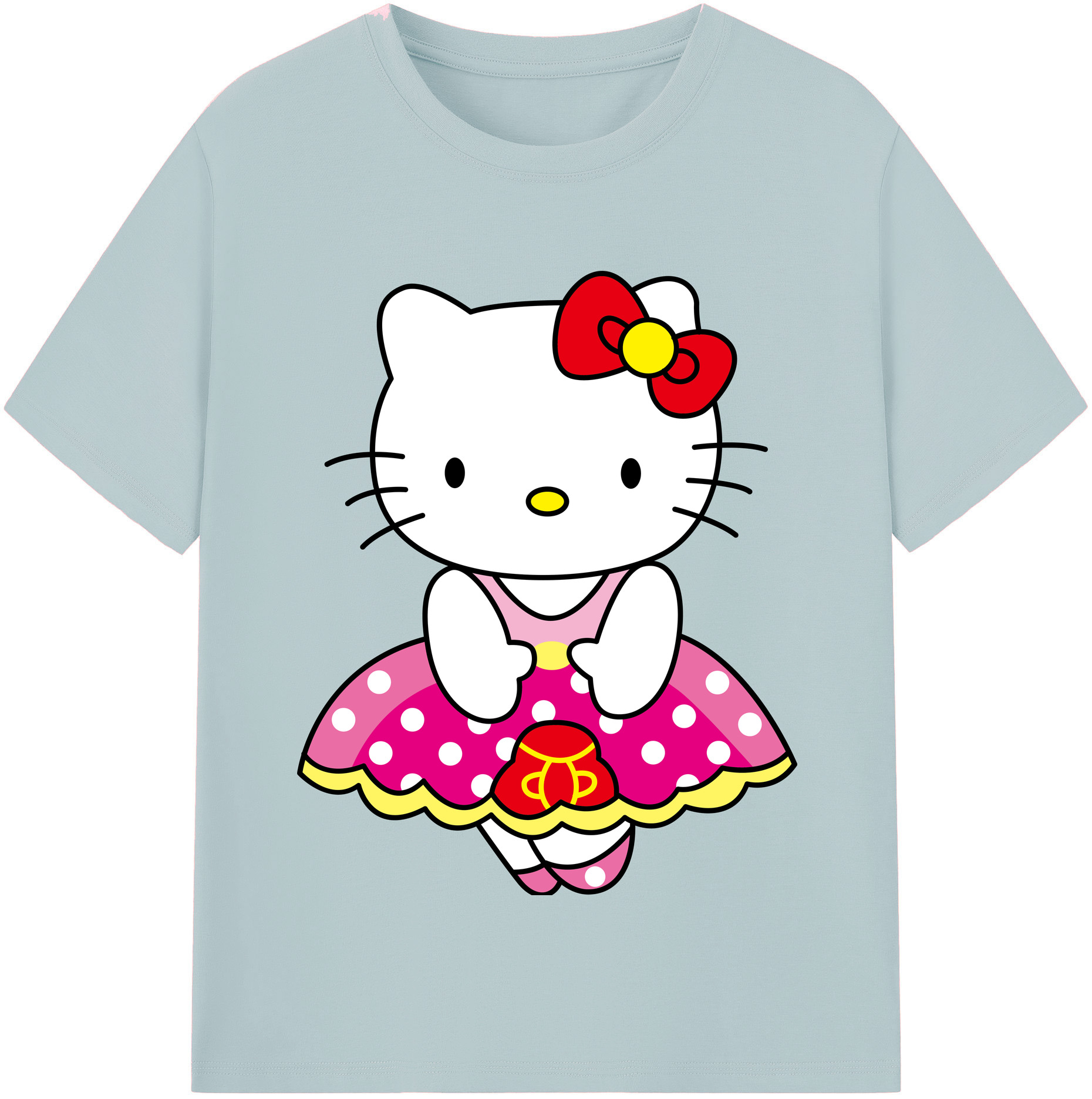 （画像用） Hello Kitty ハローキティ 綿100％半袖Tシャツ（フロントプリント）
